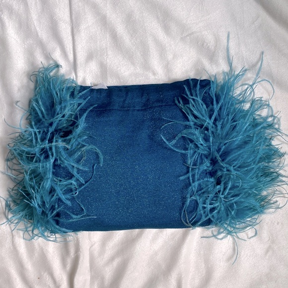 ANTONELLA RIZZA clutch bag feathers teal green - Picture 7 of 7